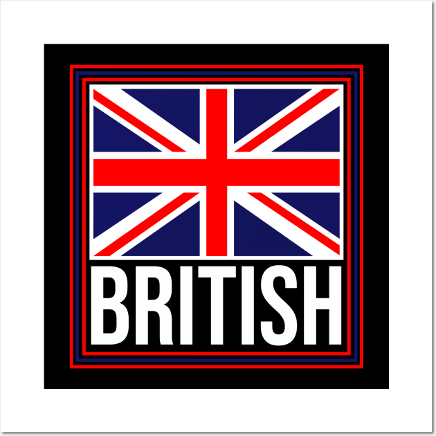 British Flag. Cool Union Jack Flag. Vintage English Flag Wall Art by Jakavonis